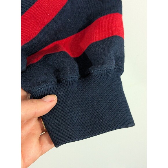 Vintage Polo Ralph Lauren Rugby Striped 1/4 Zip Pullover Sweatshirt XL Oversized - Picture 6 of 11